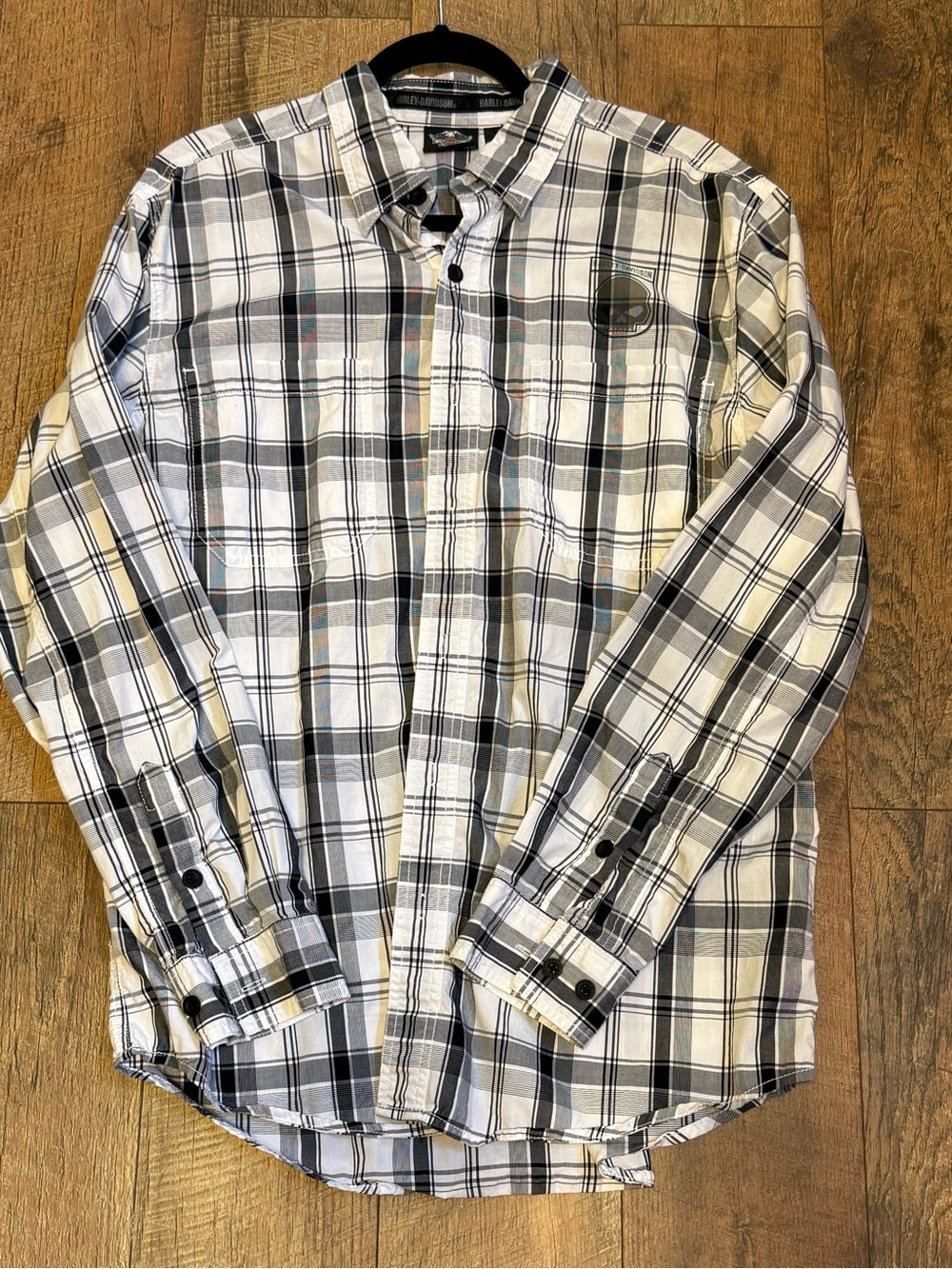 Harley Davidson Men's Plaid Long-Sleeve Button-Up Shirt